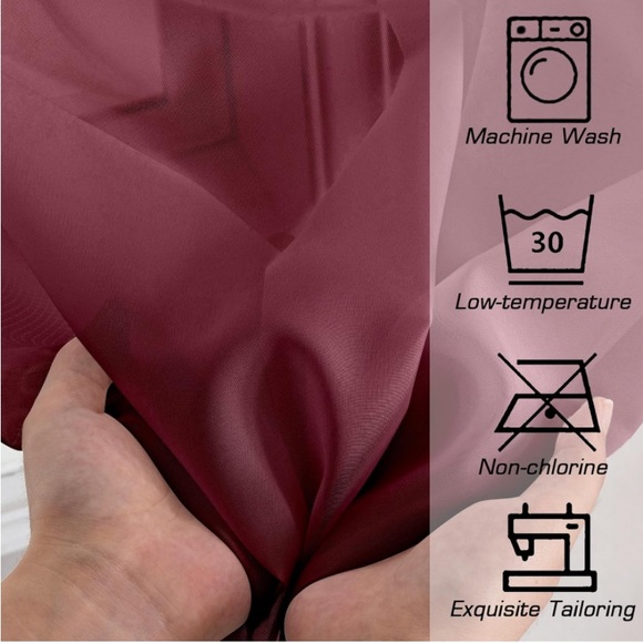 Simple brand burgundy sheer panels - Picture 7 of 9